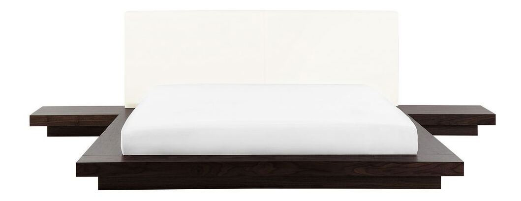 Pat matrimonial cu apă 160 cm Zendaya (lemn închis) (cu saltea)