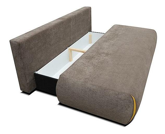 Pohovka trojsedačka Clanea (tmavohnedá + žltá)