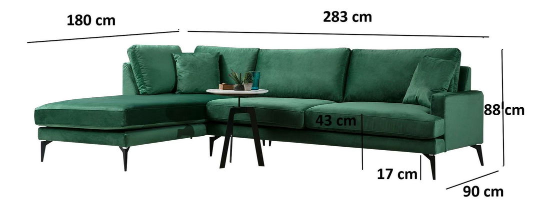 Colțar Papirolla (S) (Verde + negru)