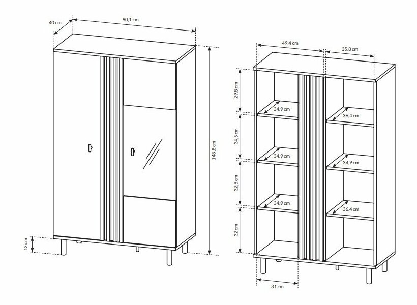 Vitrína Madeira (dub artisan + čierny antracit)