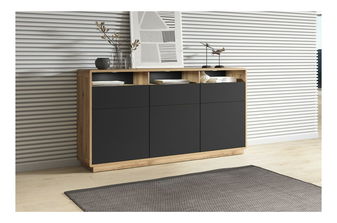 Komoda Albert Typ 26 (dub taurus + čierna matná)