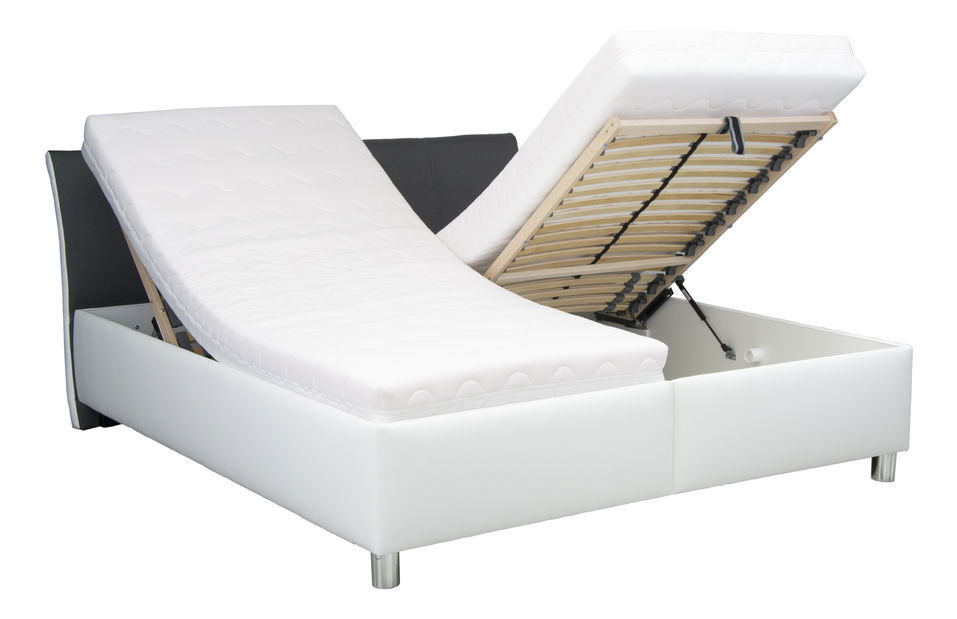 Manželská posteľ 160 cm Blanár Columbia (biela) (s roštom a matracom IVANA)