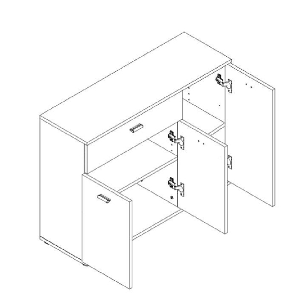 Komoda Amo tip 3 bijela 