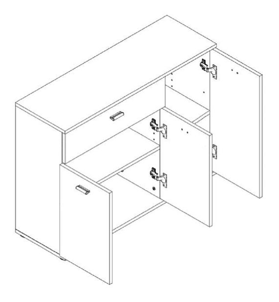 Komoda Amo tip 3 bijela 