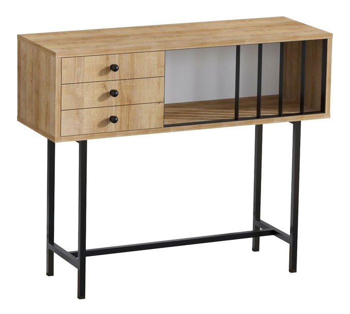 Konzolový stolík Aliex 1 (dub + čierna)