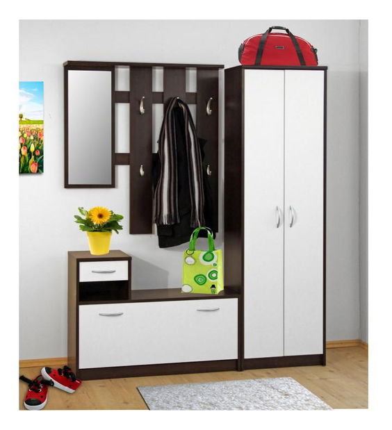 Dulap cu rafturi Vader (Alb + wenge)