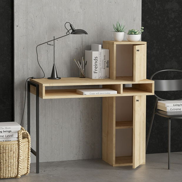 Masă PC Aliex 1 (stejar + negru)