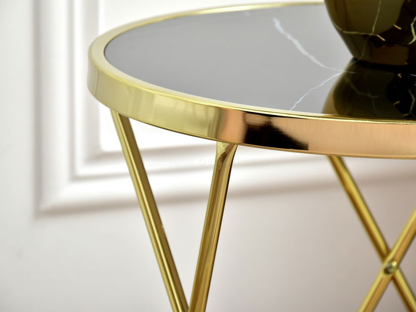 Dohányzóasztal Armin S (fekete márvány + arany)