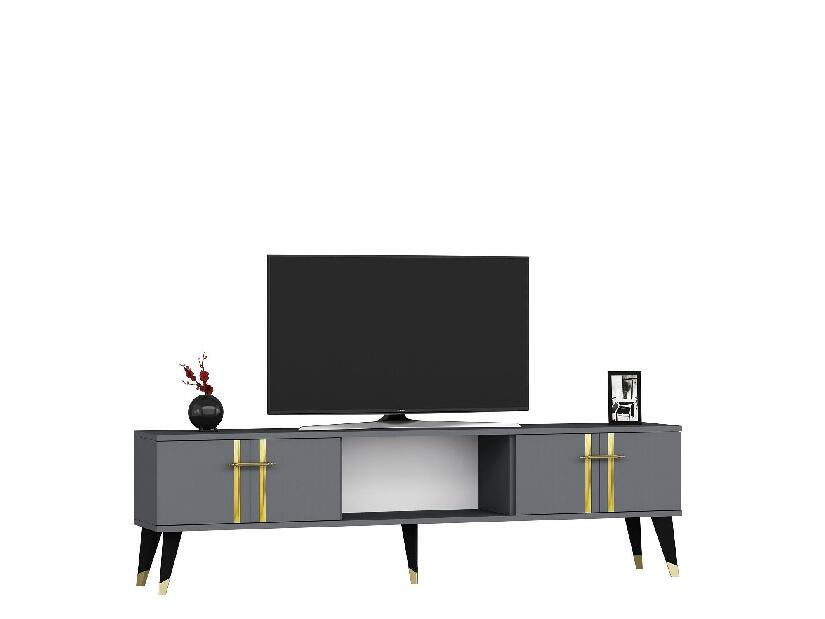 TV asztal/szekrény Pebine 2 (antracit + arany) 