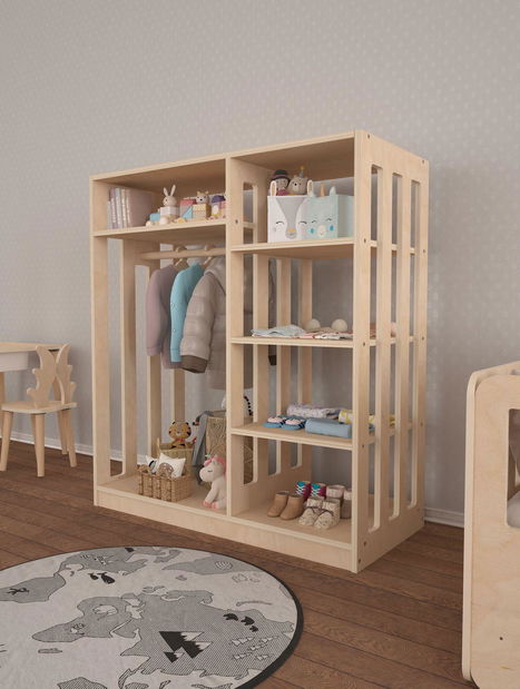 Dječji ormar za garderobu Smalinka 1 (breza)