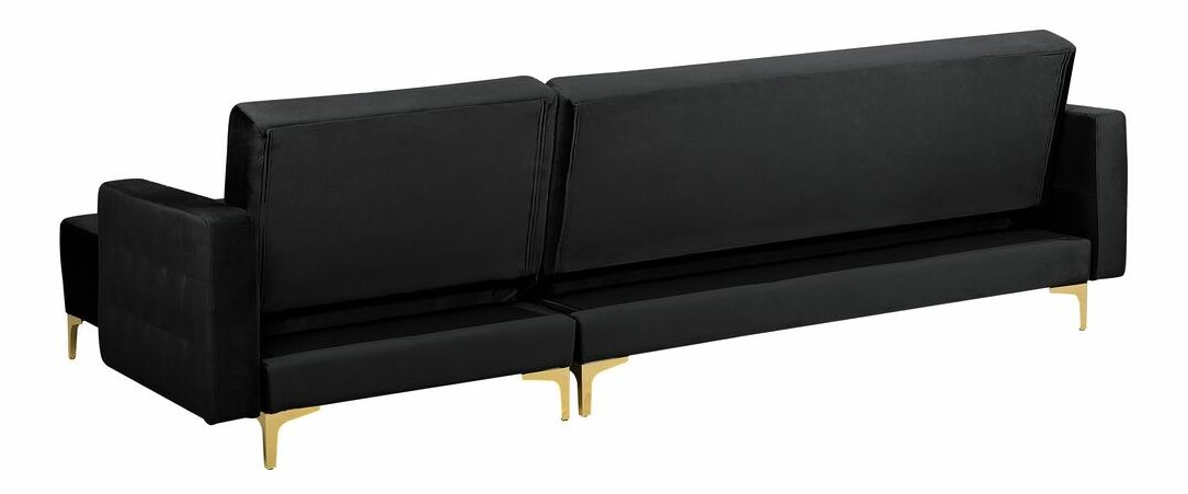 Colțar cu taburete Aberde (catifea Negru) (S)