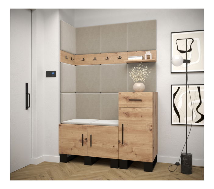 Előszobabútor Amanda 10 (artisan tölgy + bézs)