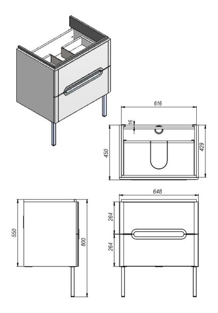 Kúpeľňová skrinka na stenu s umývadlom Juventa Costa Pr-65 W