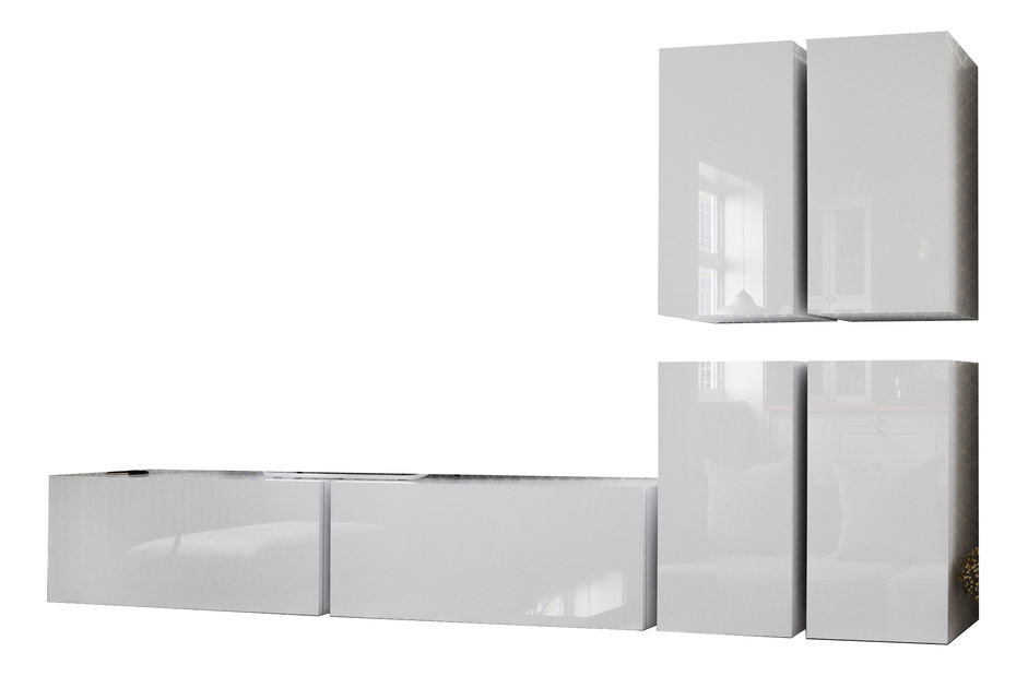 Mobilier living Brefio (alb + alb lucios)