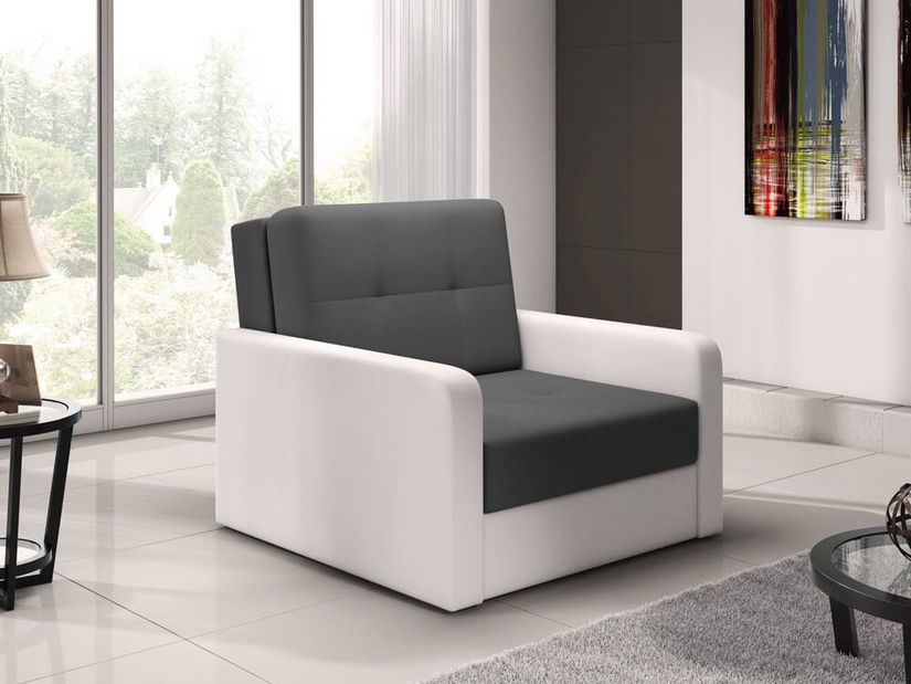 Rozkladacie kreslo Tomful I (tmavosivá + biela)