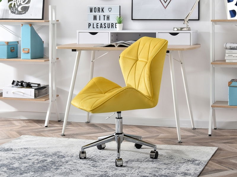 Kreslo Velma M (žltá + chrómová)