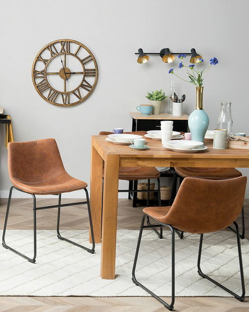 Set 2 buc. scaune pentru sufragerie Basta (maro auriu)