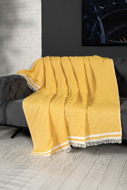 Prekrivač za sofu 170 x 300 cm Alenea (boja senfa)