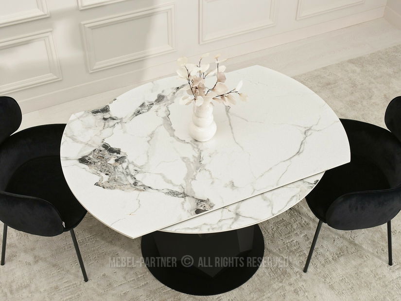 Masă sufragerie Zapatista (marmură + negru)
