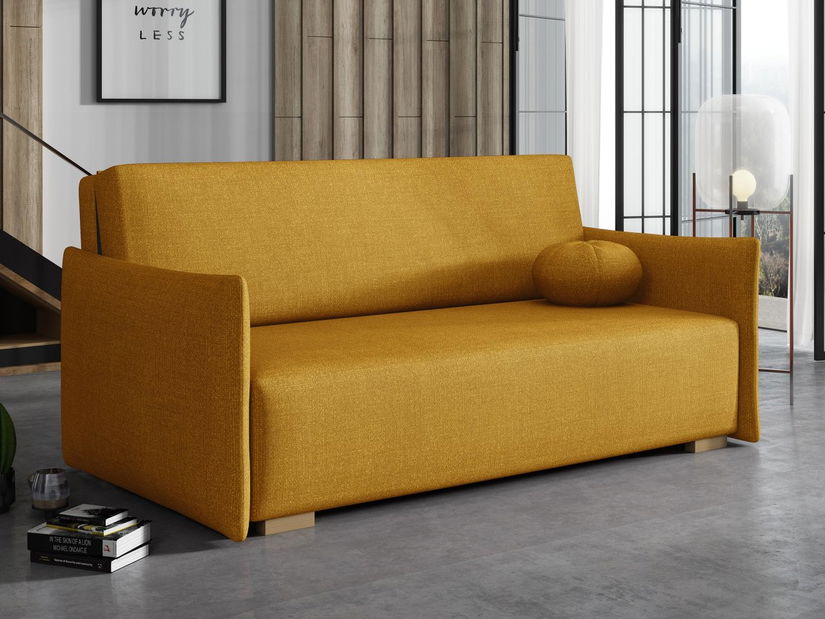 Rozkladacia pohovka Carivia Glov IV (horčicová) (s úl. priestorom)