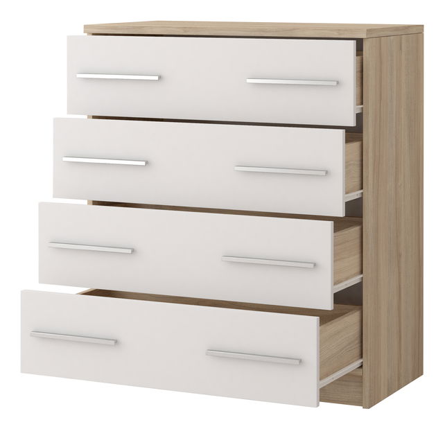 Komoda Oleg III (biela + dub sonoma)