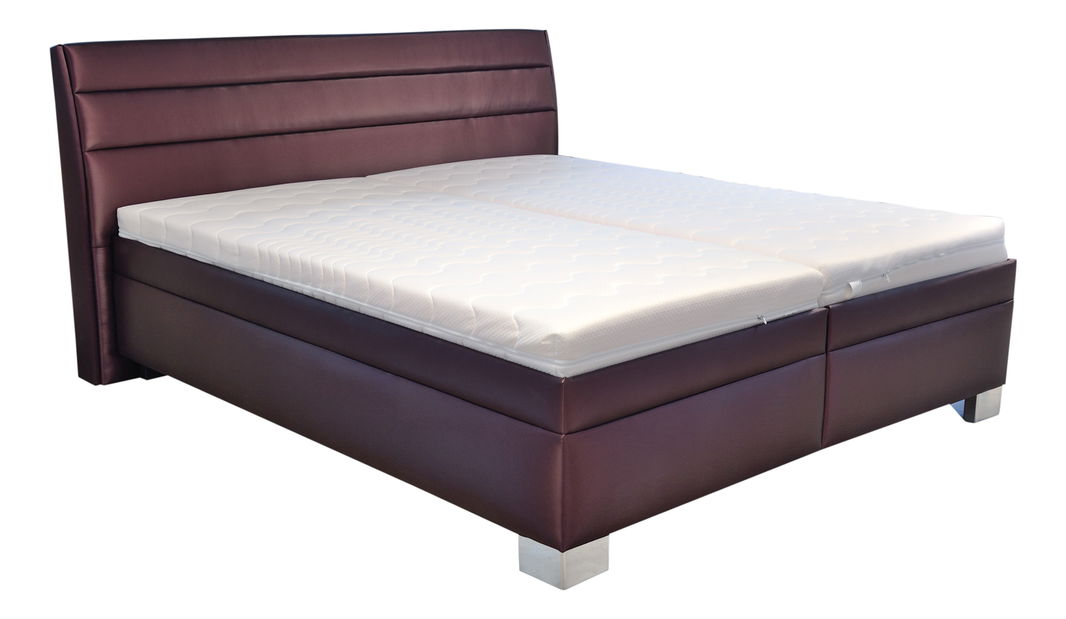 Manželská posteľ 180 cm Blanár Vernon (oranžová + fialová) (s roštami a matracmi Nelly)