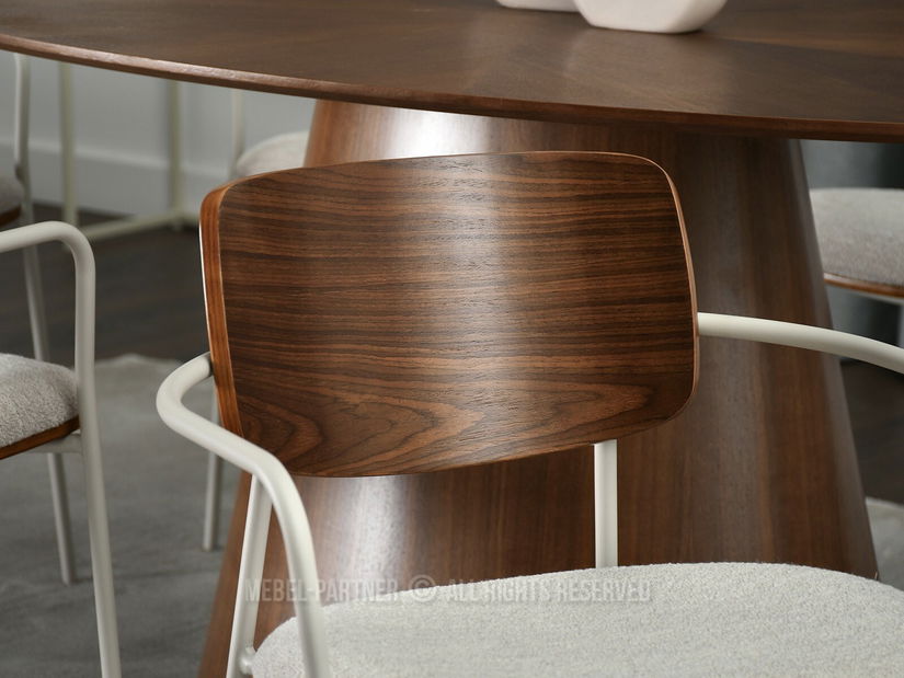 Stolička Február (orech + sivá)