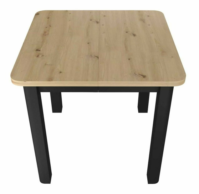 Jedálenský stôl Okkunso 80 (čierna + dub artisan) (pre 4 až 8 osôb)