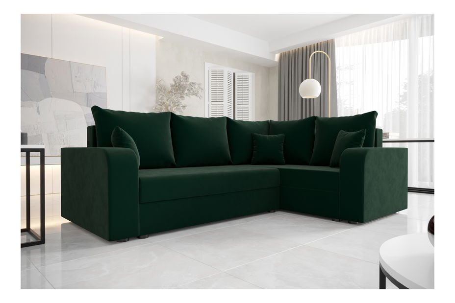 Rohová sedacia súprava Harmony Plus (tmavozelená) (P)