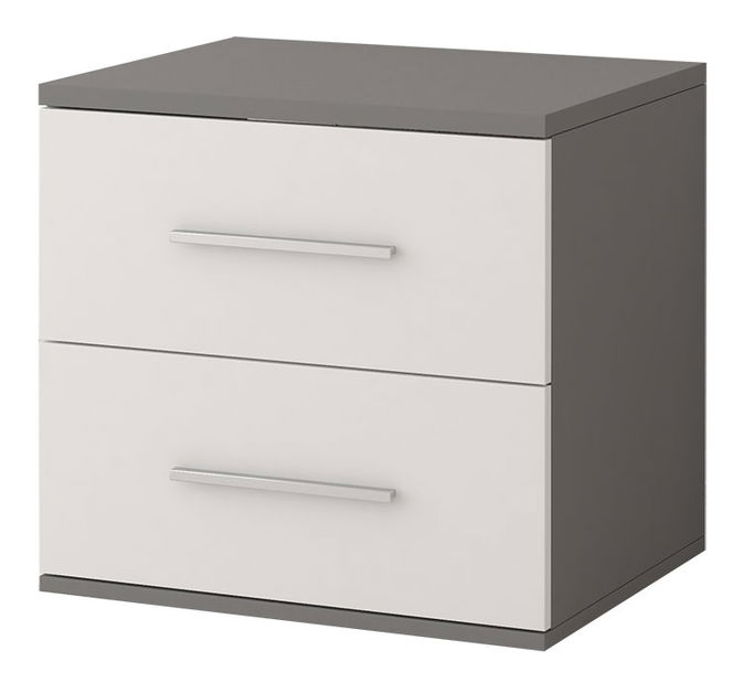 Nočný stolík Oleg II (biela + sivá)