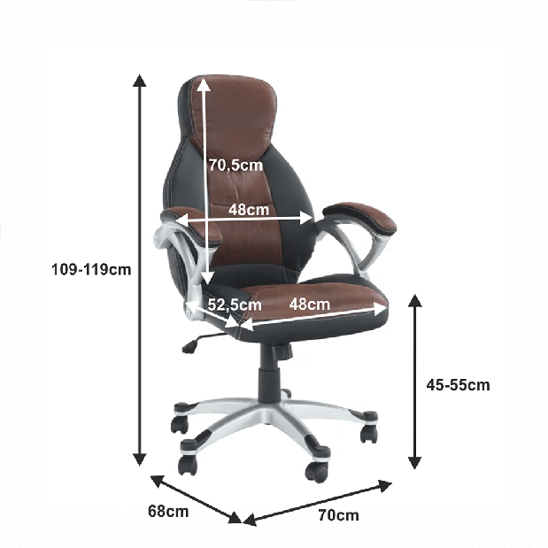 Uredska fotelja Ikalis (smeđa + crna) 