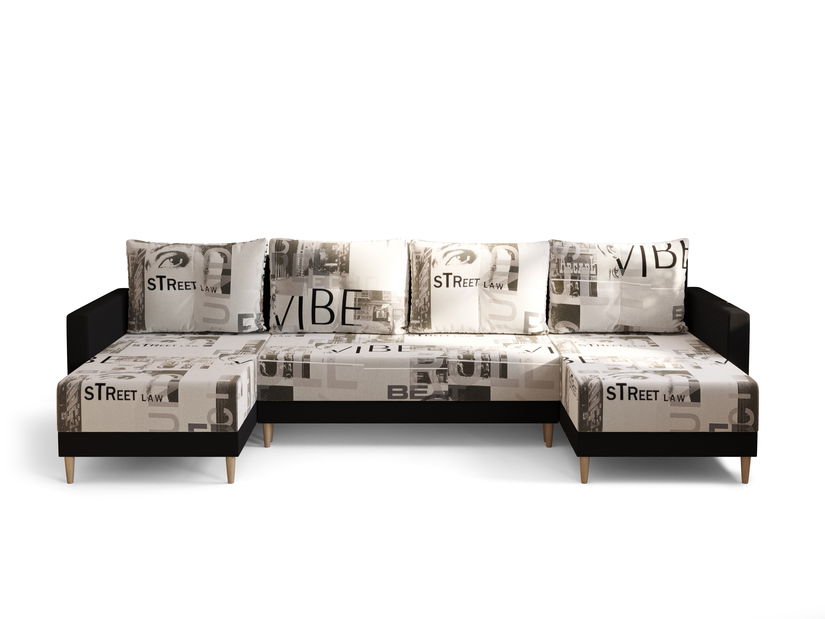 Kutna garnituraU Glimmer U (crna + krem)