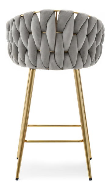 Barová stolička Proenia (sivá + zlatá)