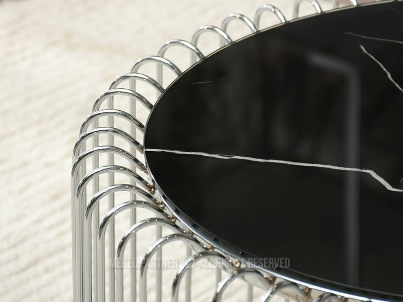 Konferenčný stolík Nils M (čierny mramor + chrómová)