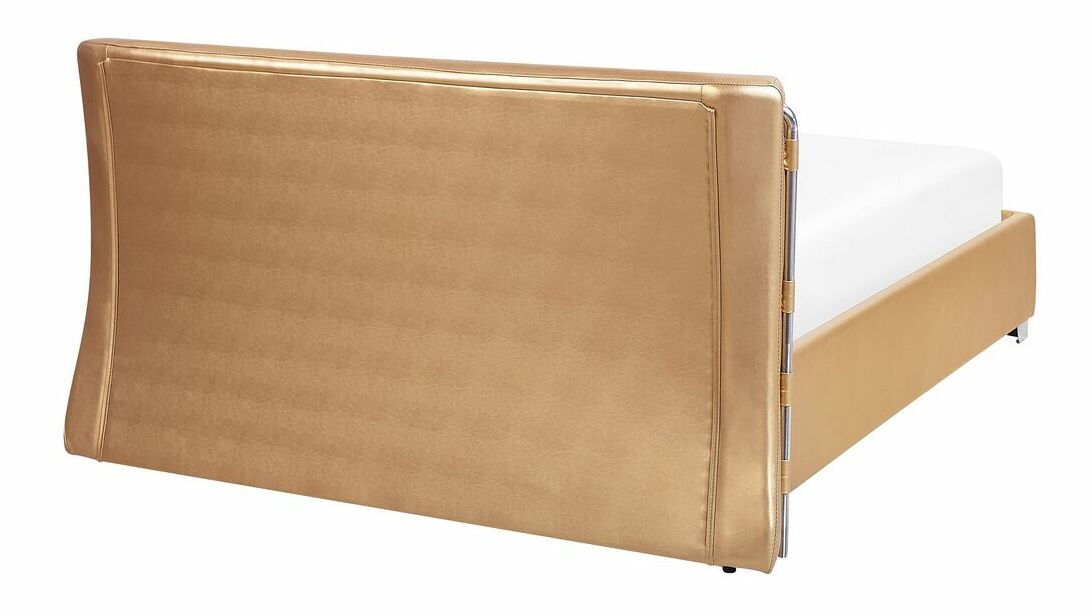 Pat matrimonial 160 cm PARNAS (cu somieră) (auriu)