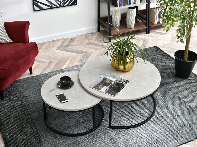 Konferenčný stolík Kolja Zest Xl (sivá + čierna)