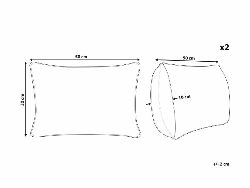 Sada 2 ozdobných vankúšov 30 x 50 cm Vellor (sivá)