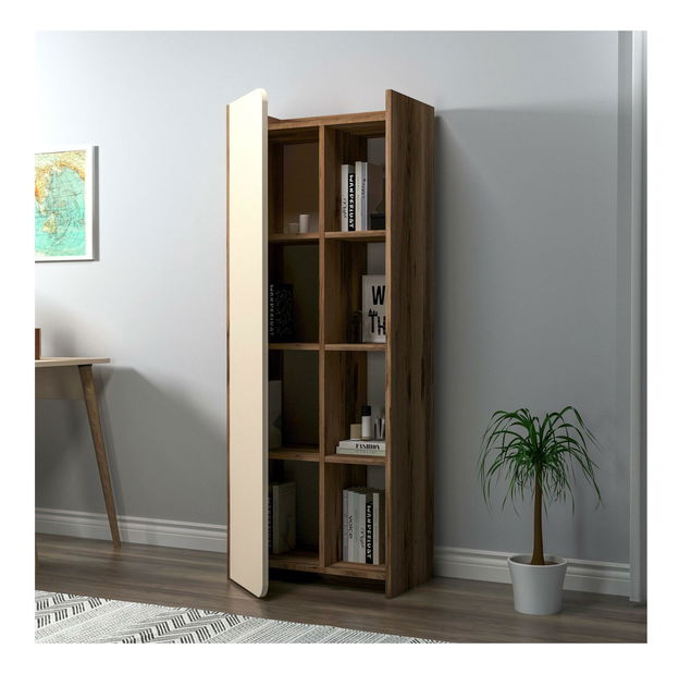 Regál Somimi 1 (orech svetlý + béžová) 