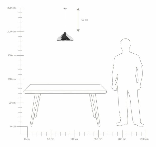 Závesná lampa Iskandar (strieborná)