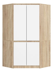 Kutni ormar za garderobu Sumergible (hrast sonoma + bijela)