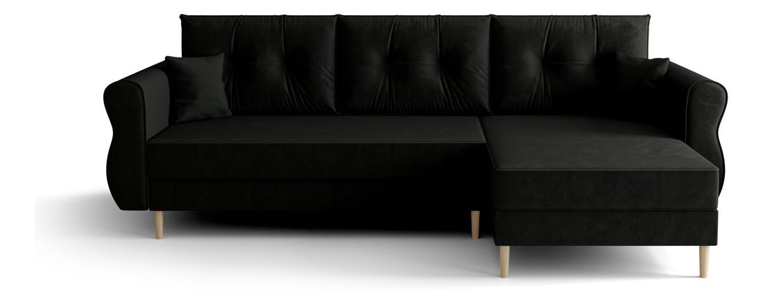 Rohová sedacia súprava Arcane L (čierna) (P)