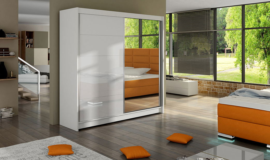 Šatníková skriňa Florencia 5 (biela + biela)