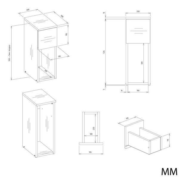 Noptieră Gustaban 1 (stejar artisan)