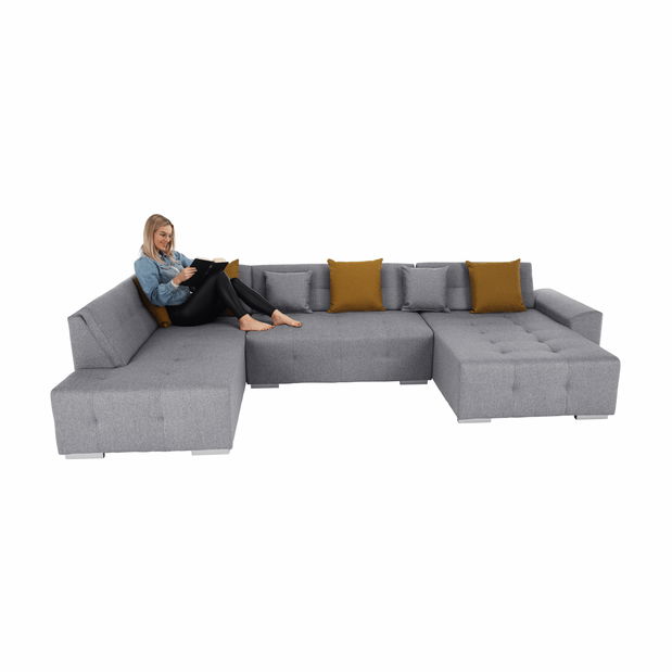 Colțar Bellina (gri + muștar) (S)