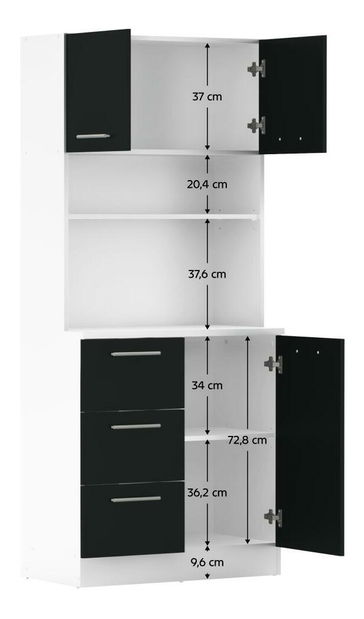 Kuhinjski kutak Lester NEW (bijela + crna)