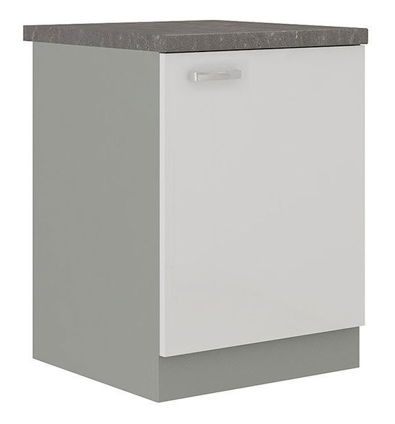Donji kuhinjski ormarić Milo 60 D 1F BB (siva + bijeli sjaj)