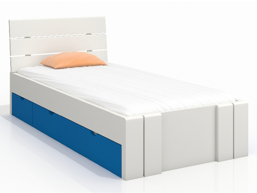 Jednolôžková posteľ 90 cm Naturlig Kids Tosen High Drawers (borovica) (s roštom)