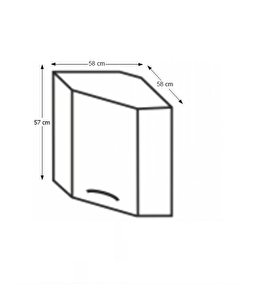 Horná kuchynská skrinka, rohová Hariva New GN-60
