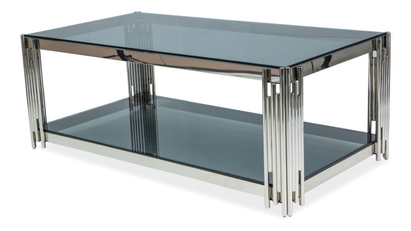 Stolić za kavu Fabiola (staklo + krom)