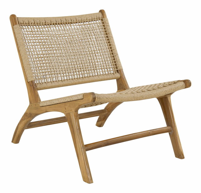 Záhradná stolička s taburetkou Drateriaora 2 (prírodná)